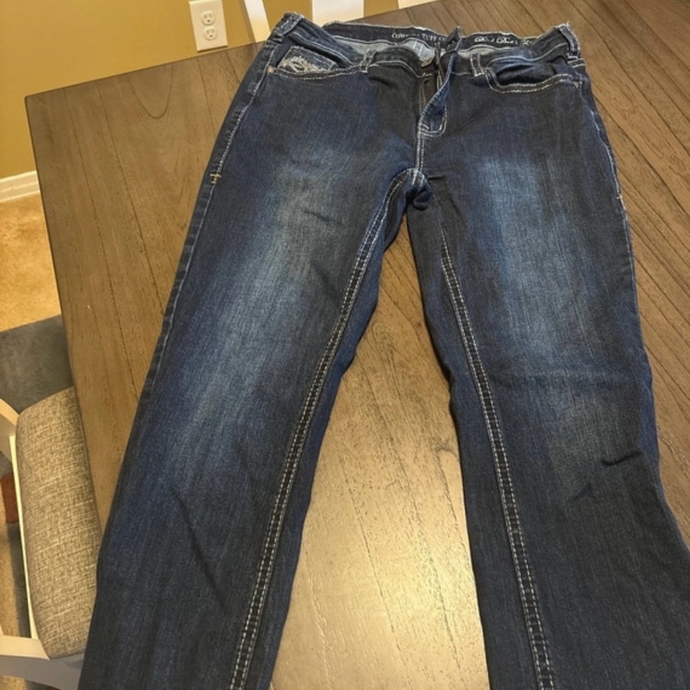 Cowgirl Tuff Co Dark Don’t Fence Me In jeans